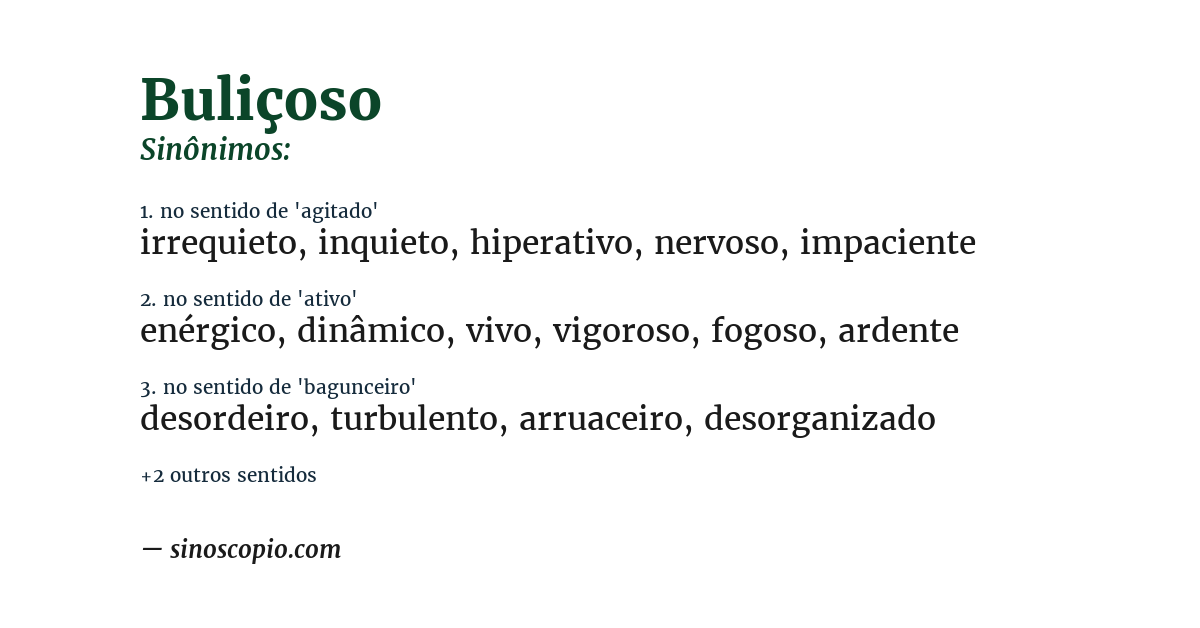 Sinônimo de buliçoso