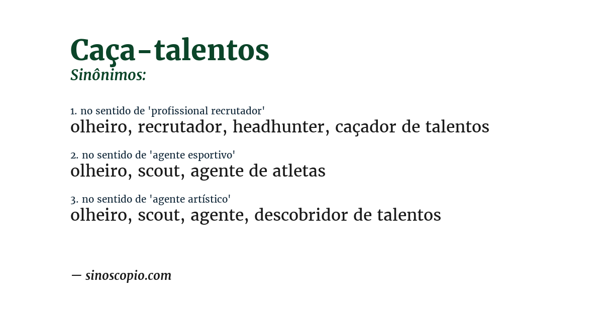 Sinônimo de caça-talentos