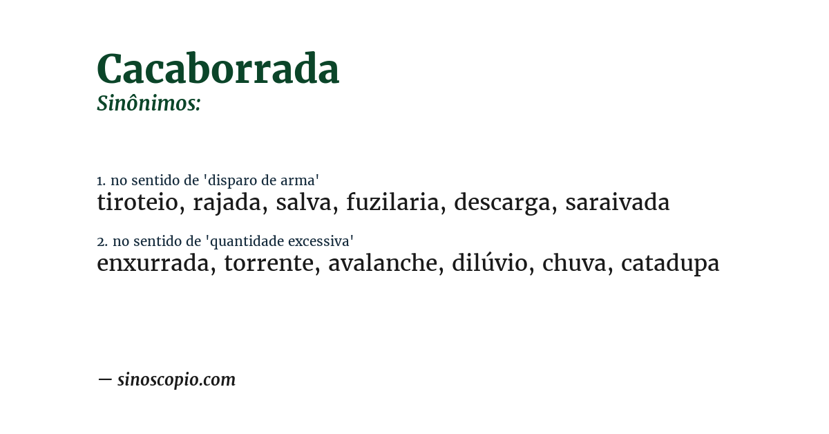 Sinônimo de cacaborrada
