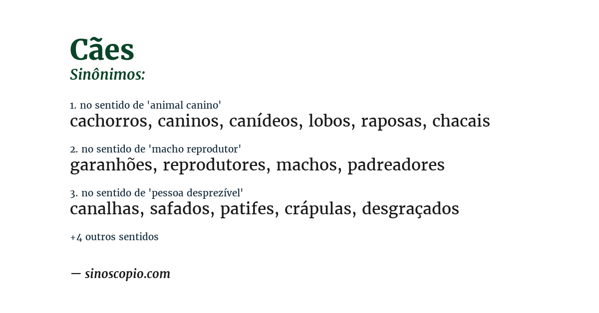 Sinônimo de cães