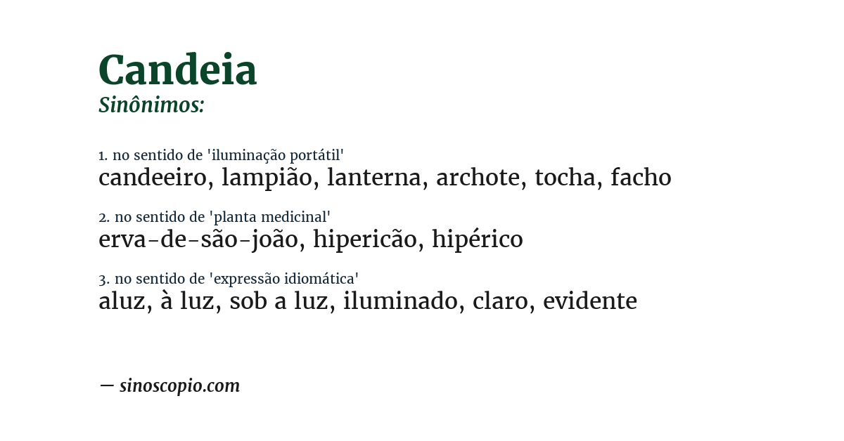 Sinônimo de candeia