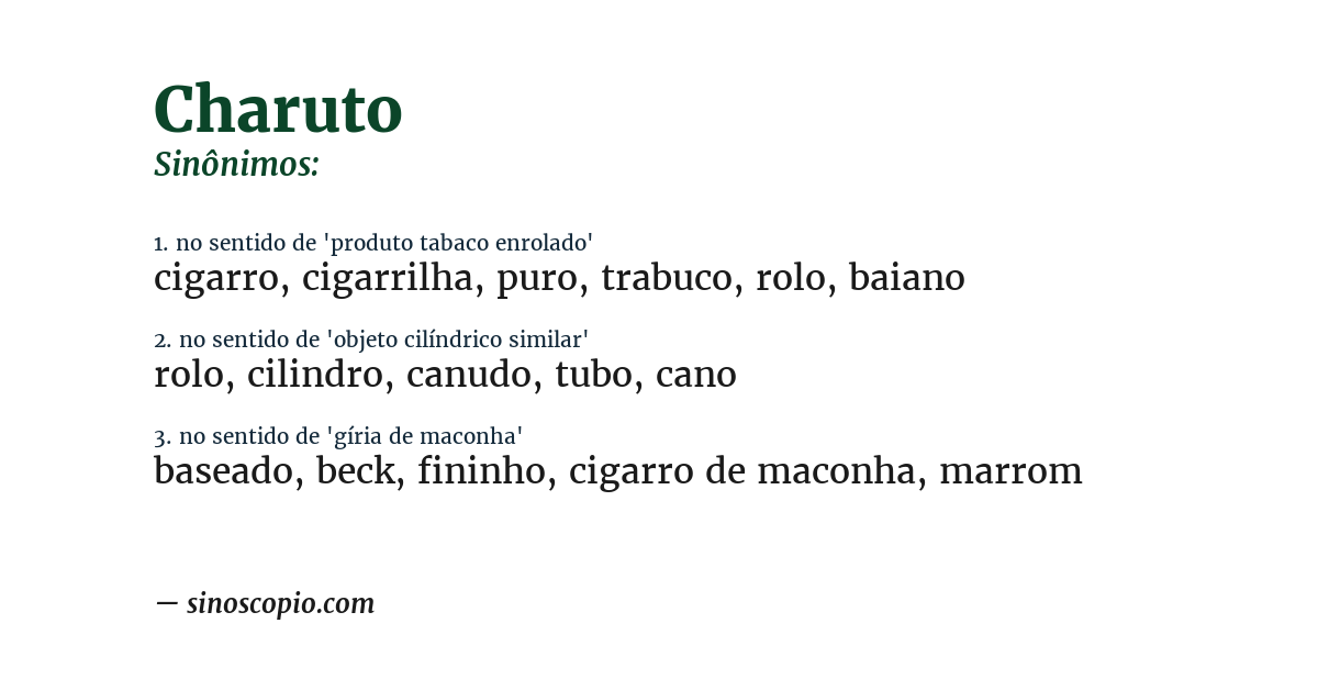 Sinônimo de charuto