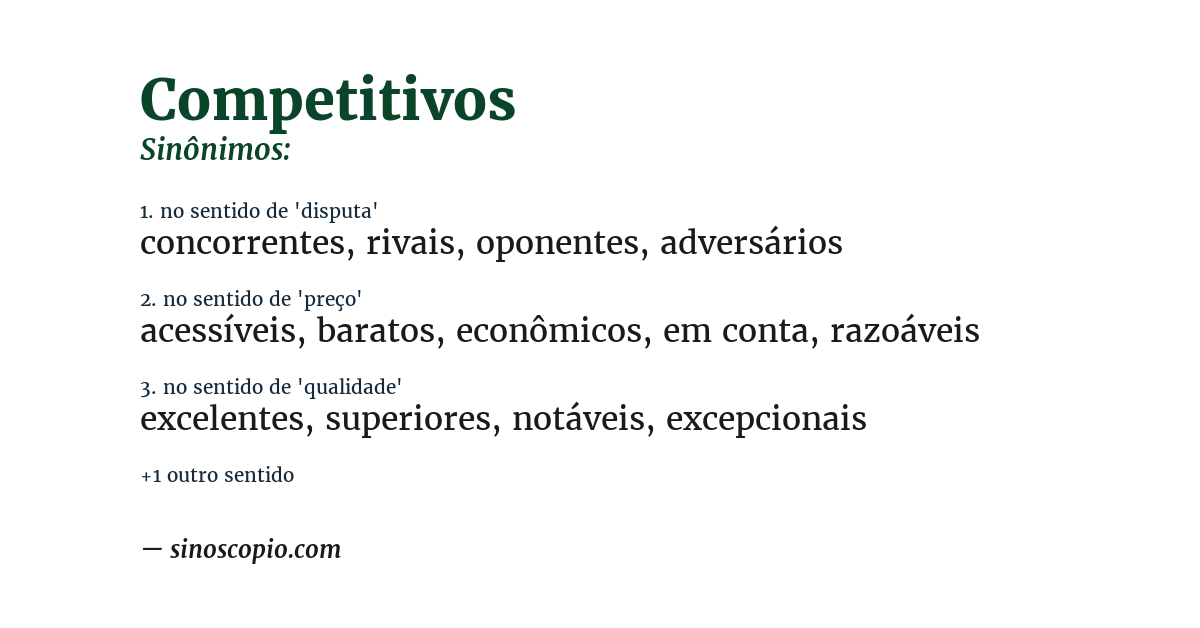 Sinônimo de competitivos