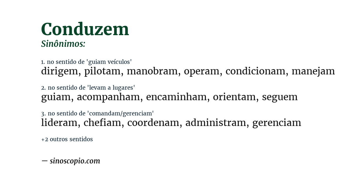 Sinônimo de conduzem