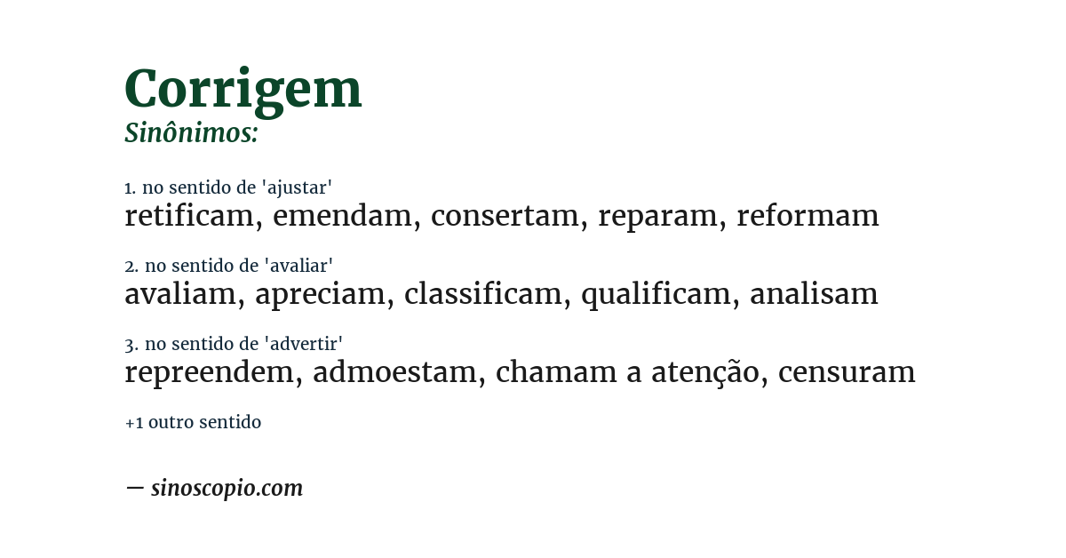 Sinônimo de corrigem