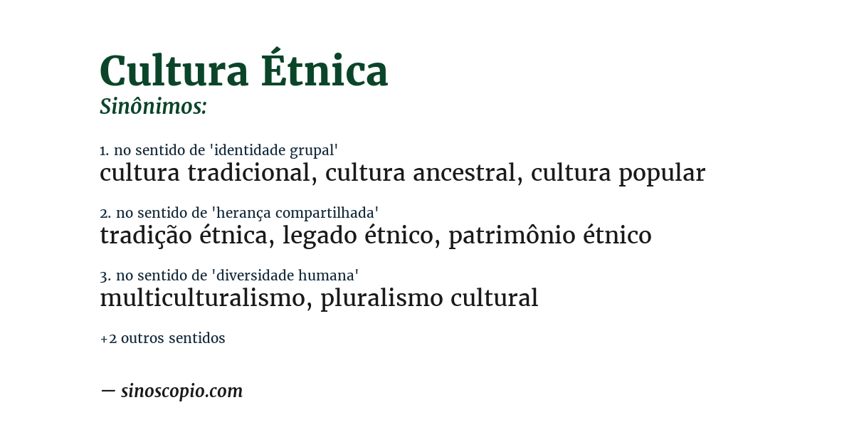 Sinônimo de cultura étnica