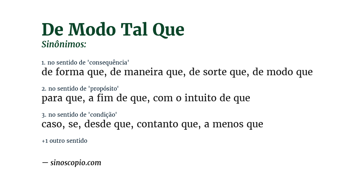 Sinônimo de de modo tal que
