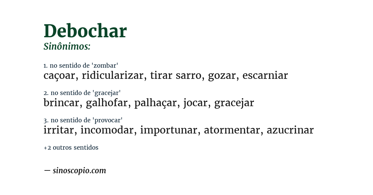 Sinônimo de debochar