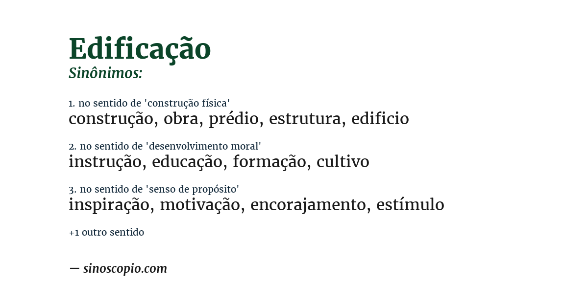 Sinônimo de edificação