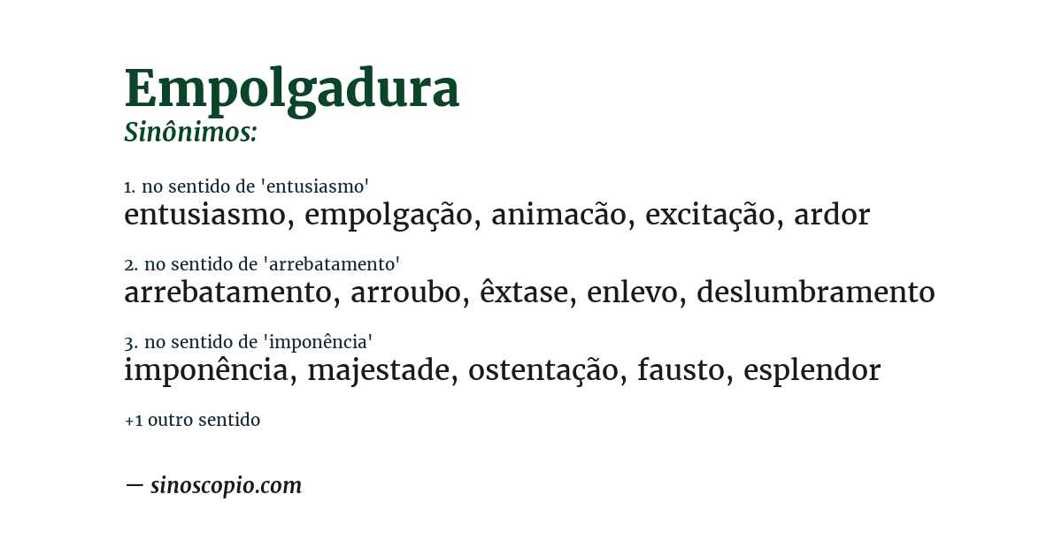 Sinônimo de empolgadura