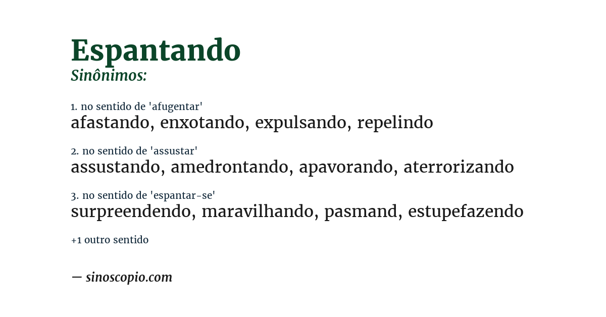 Sinônimo de espantando