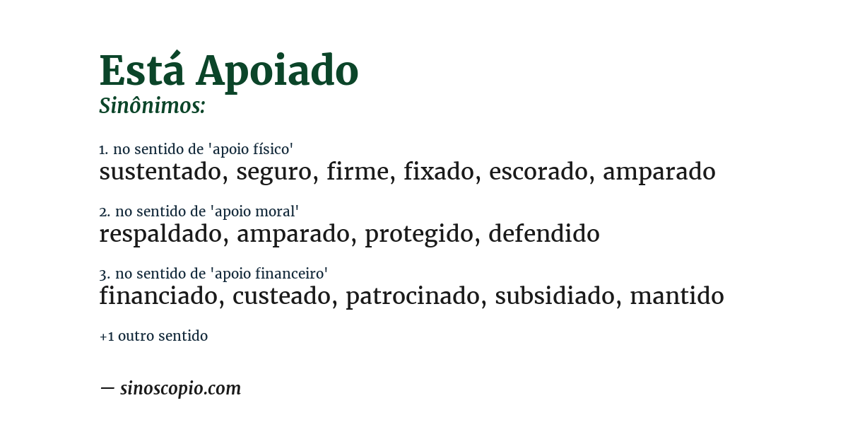 Sinônimo de está apoiado