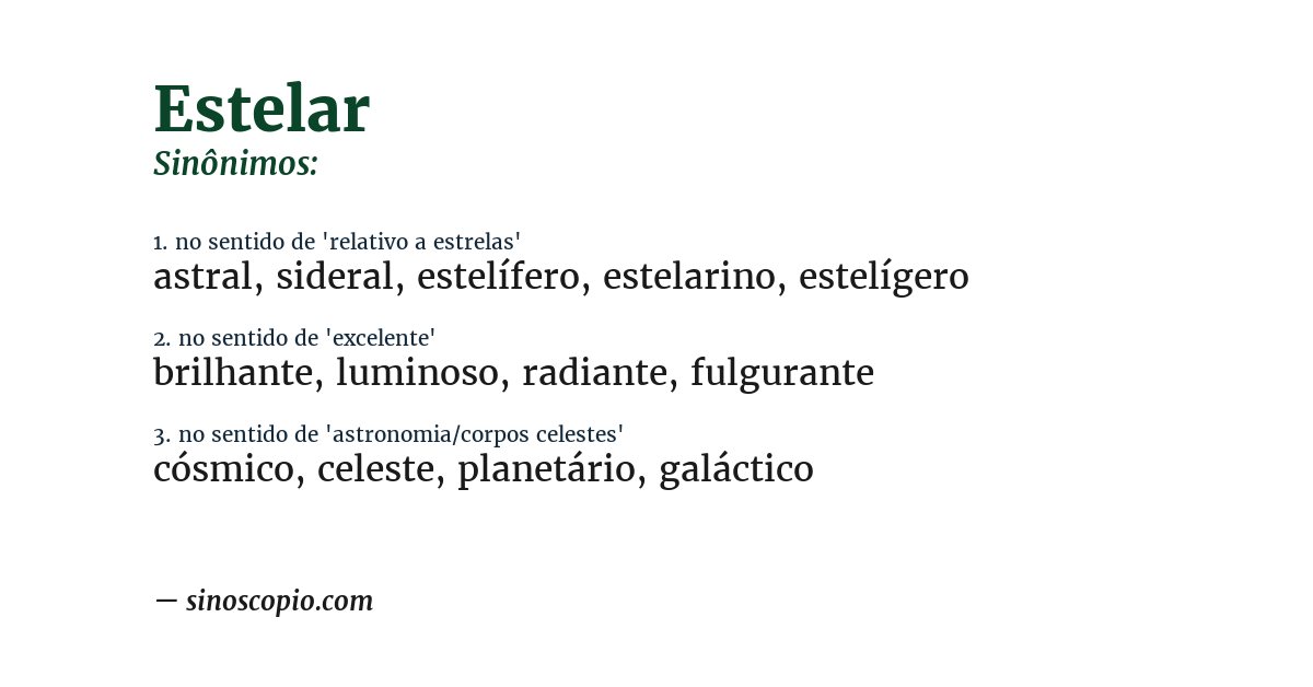 Sinônimo de estelar
