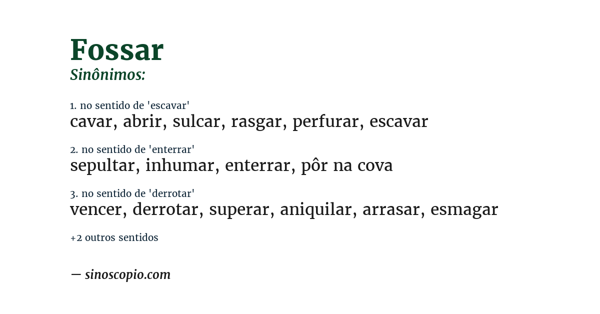 Sinônimo de fossar