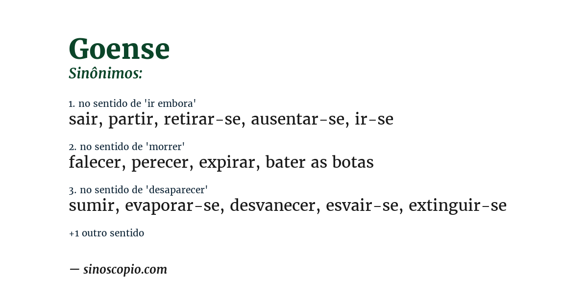 Sinônimo de goense