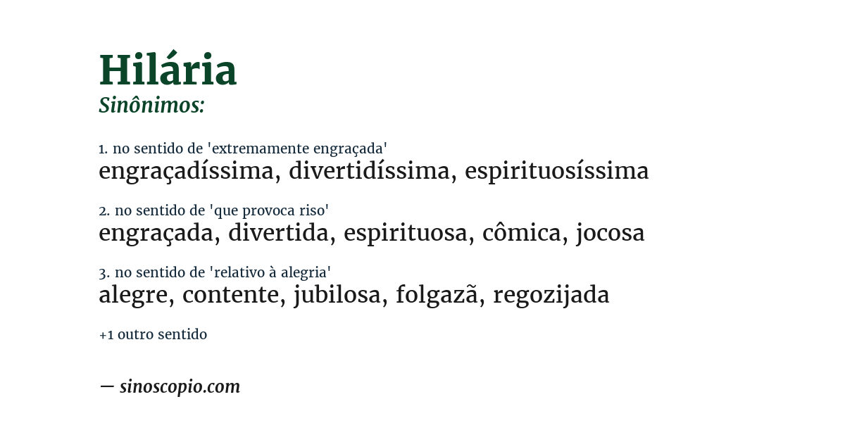 Sinônimo de hilária