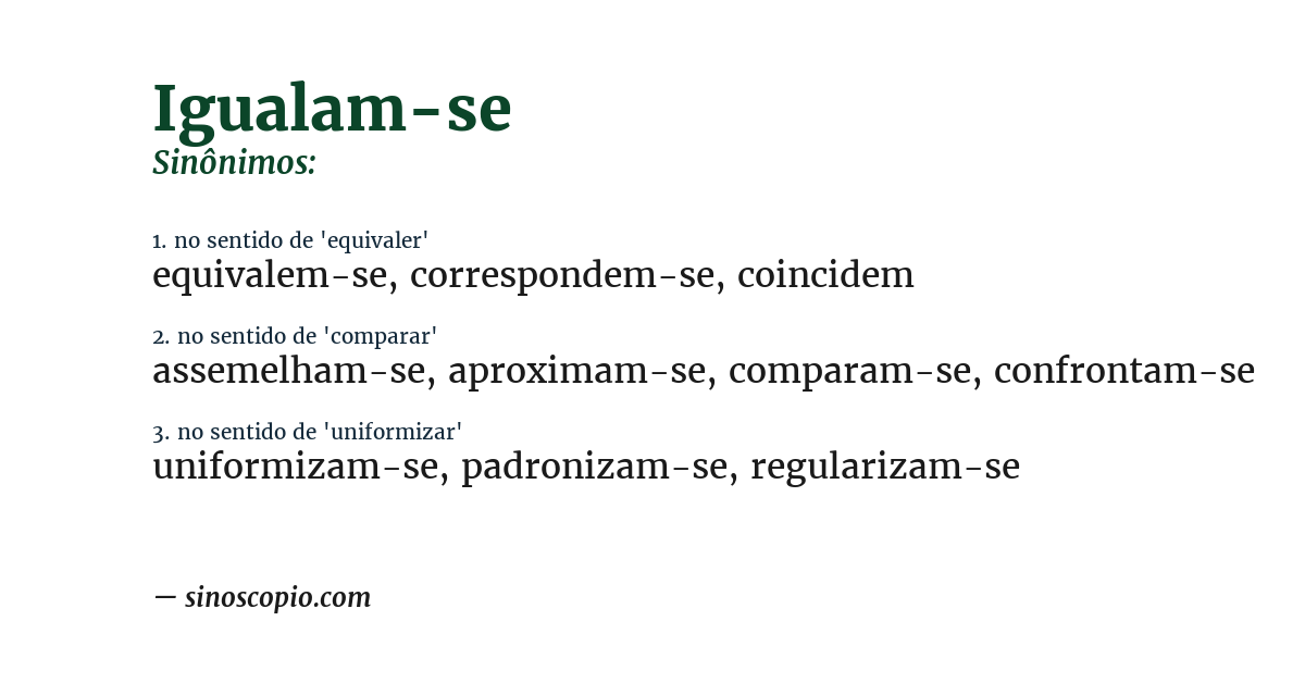 Sinônimo de igualam-se