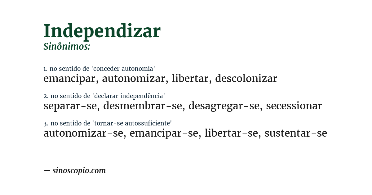 Sinônimo de independizar