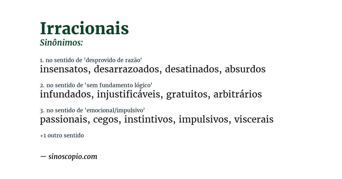 Sinônimo de irracionais