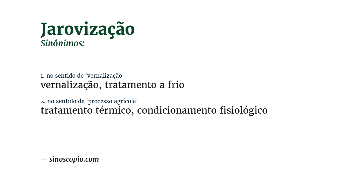 Sinônimo de jarovização