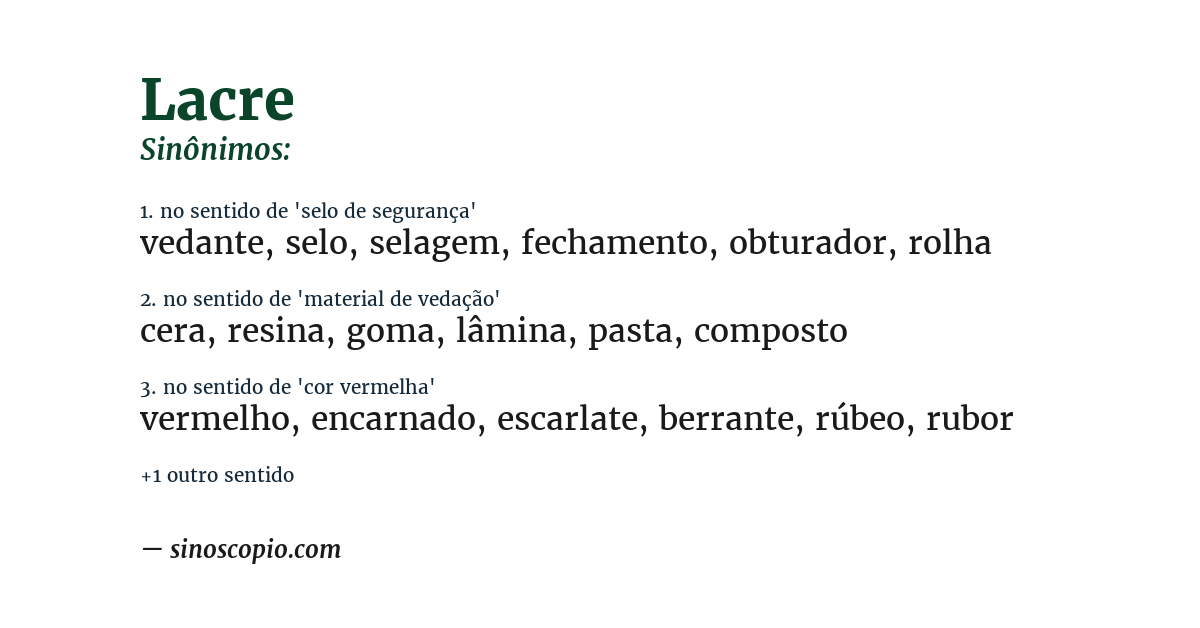 Sinônimo de lacre