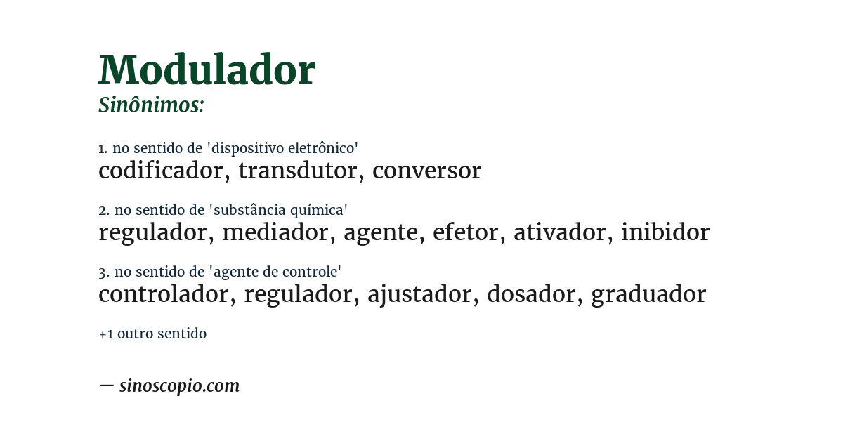 Sinônimo de modulador