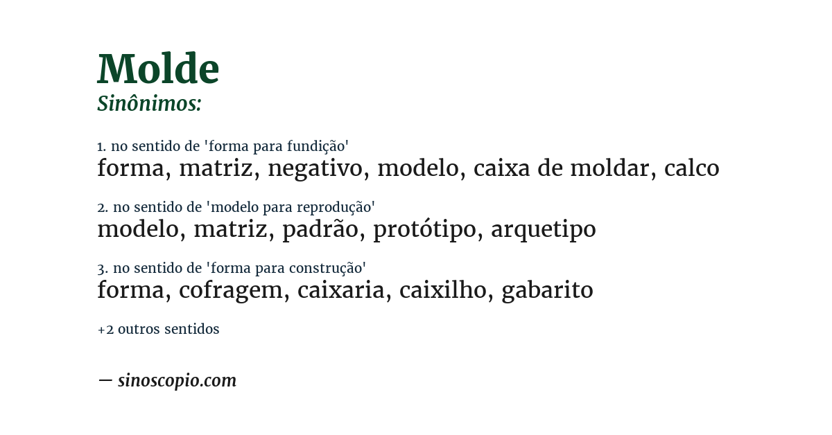 Sinônimo de molde