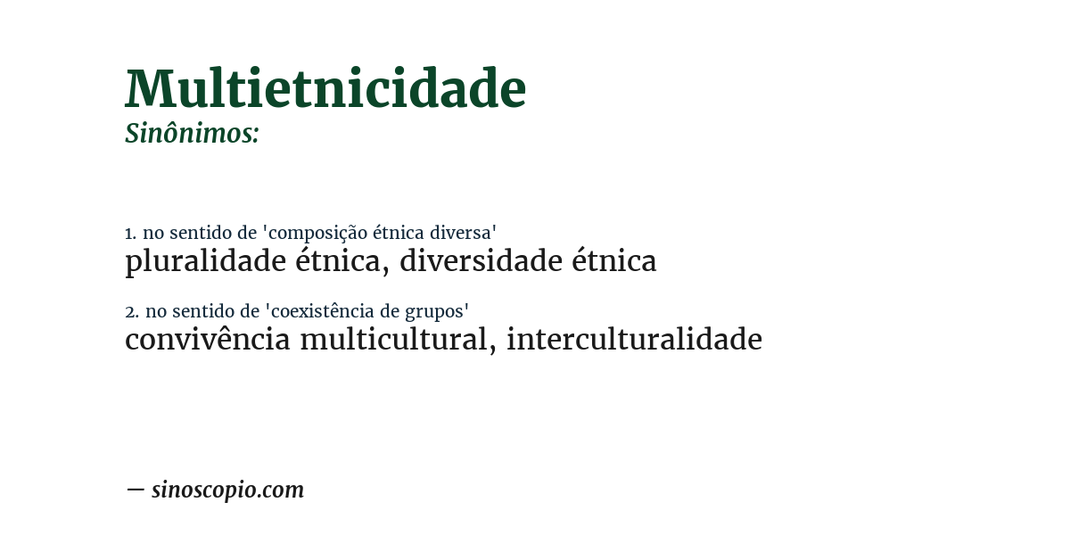 Sinônimo de multietnicidade