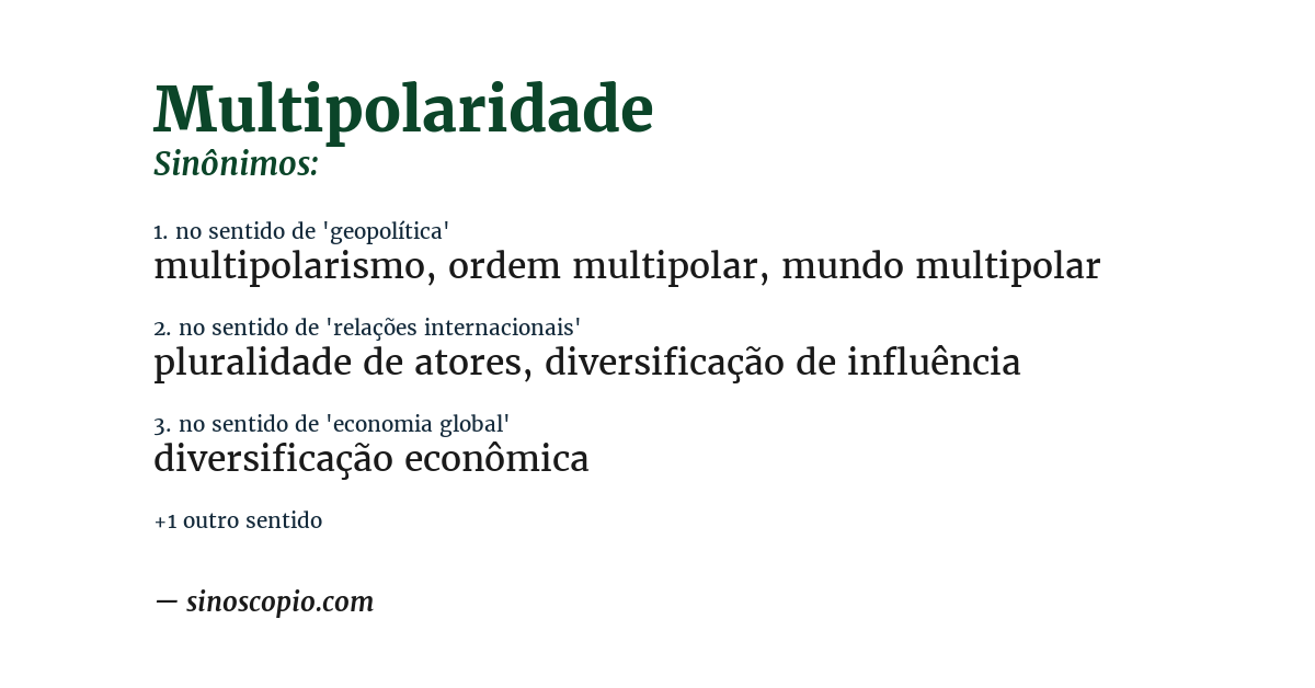 Sinônimo de multipolaridade
