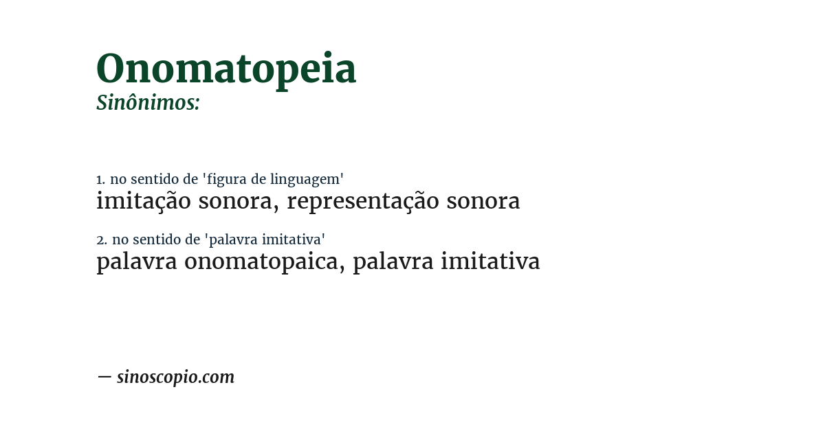 Sinônimo de onomatopeia