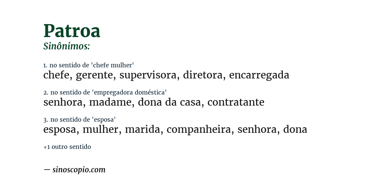 Sinônimo de patroa