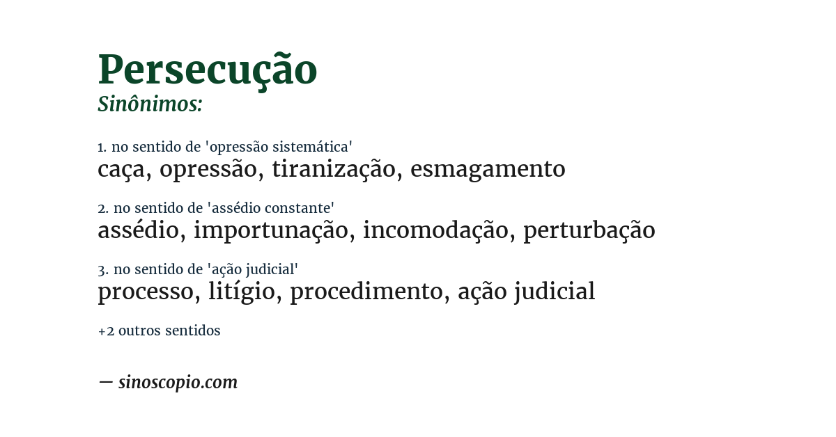 Sinônimo de persecução
