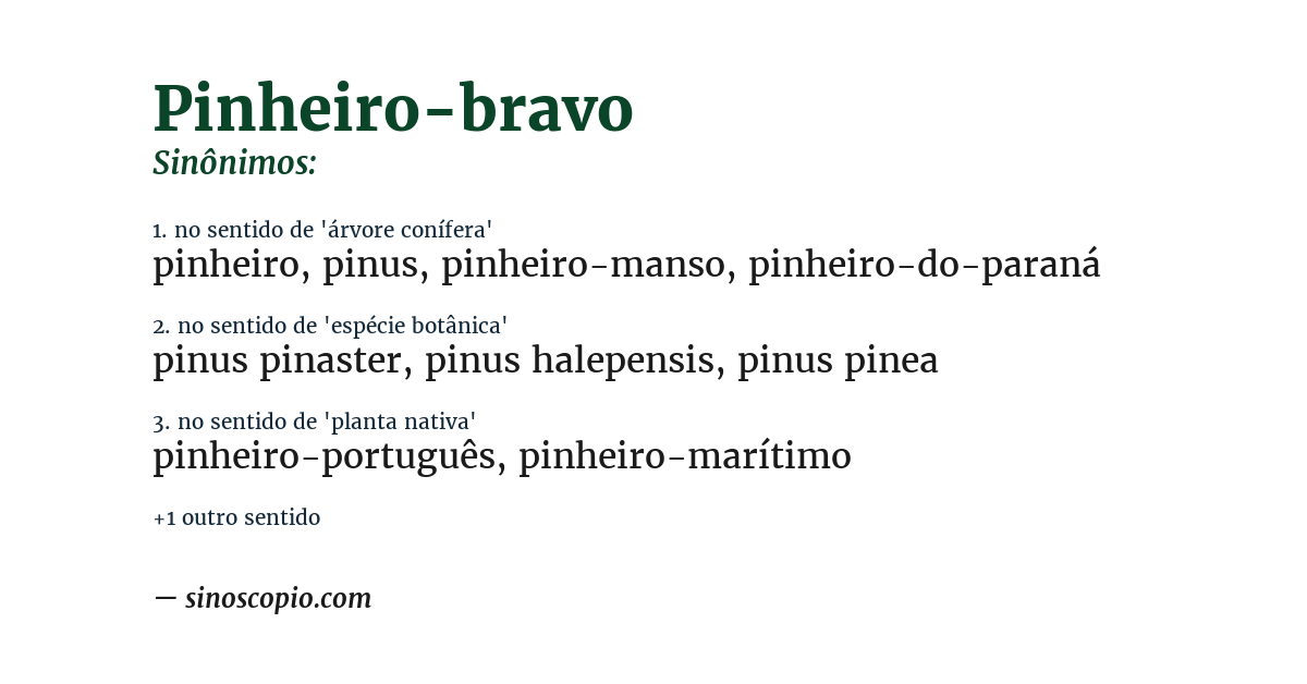 Sinônimo de pinheiro-bravo