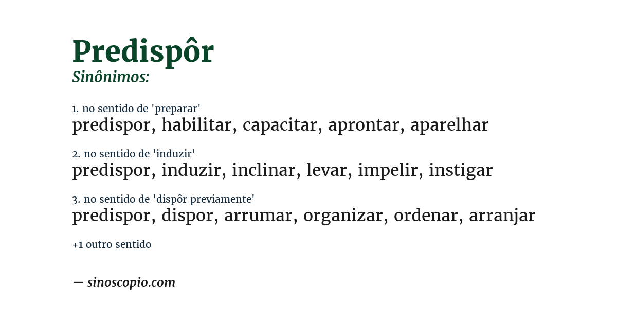 Sinônimo de predispôr