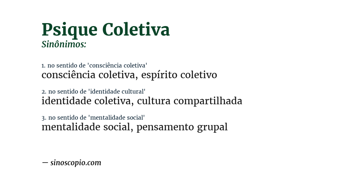 Sinônimo de psique coletiva