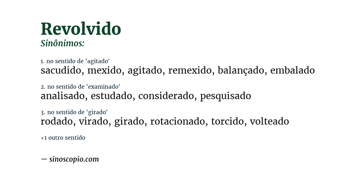 Sinônimo de revolvido
