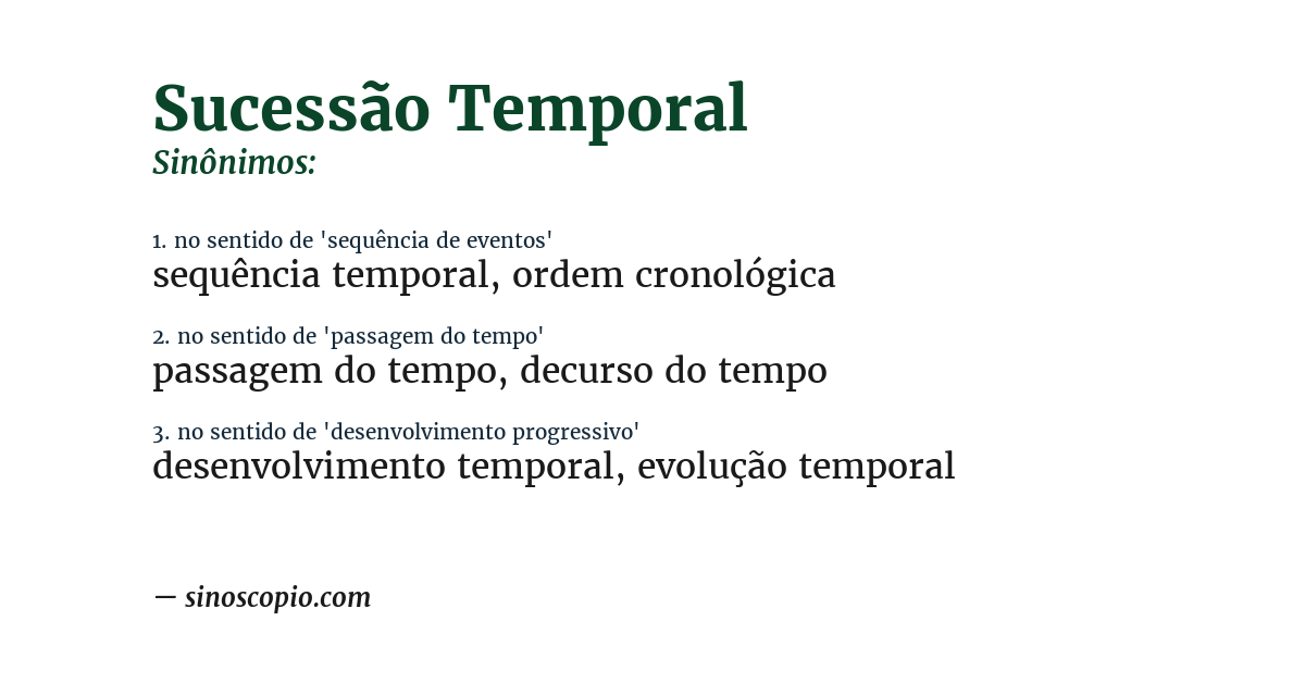 Sinônimo de sucessão temporal