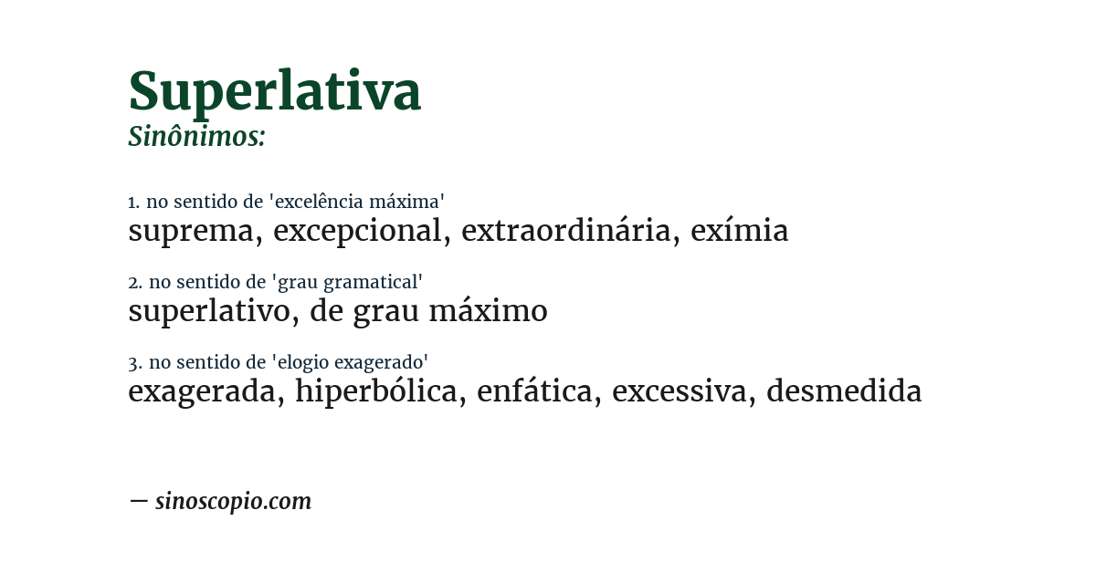 Sinônimo de superlativa