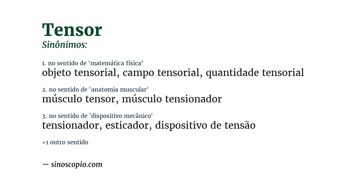Sinônimo de tensor
