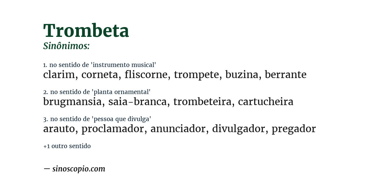 Sinônimo de trombeta