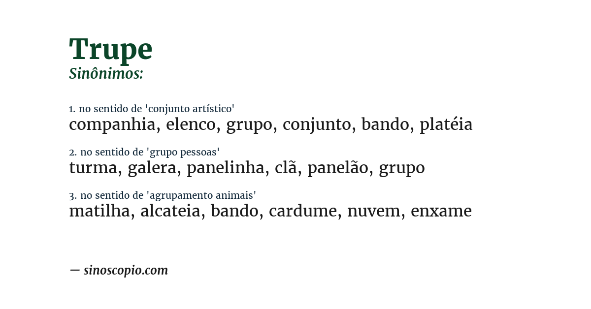 Sinônimo de trupe