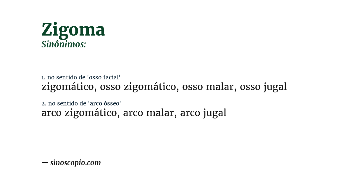 Sinônimo de zigoma