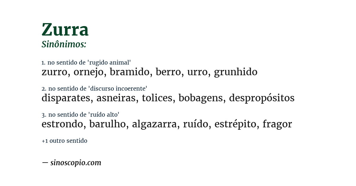 Sinônimo de zurra