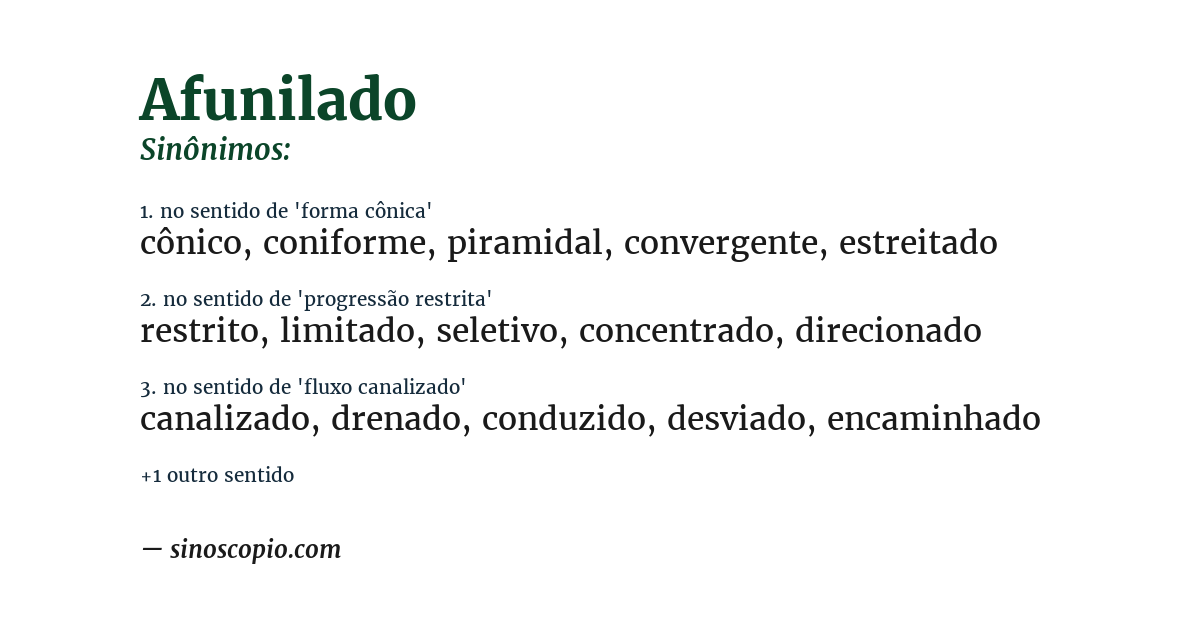 Sinônimo de afunilado