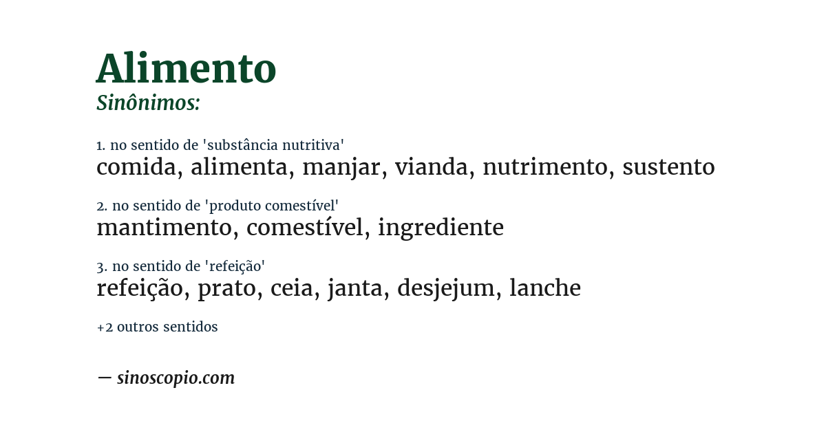 Sinônimo de alimento