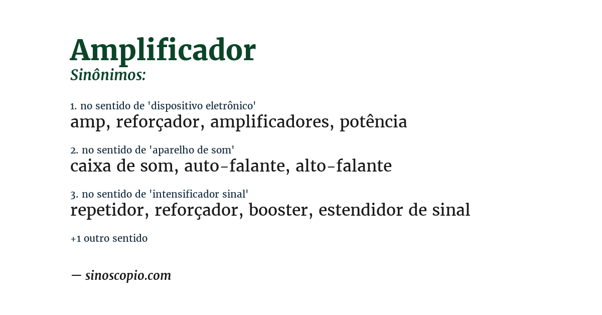 Sinônimo de amplificador