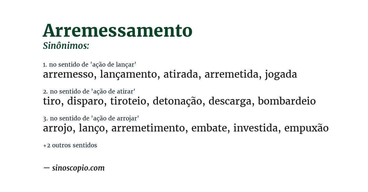 Sinônimo de arremessamento