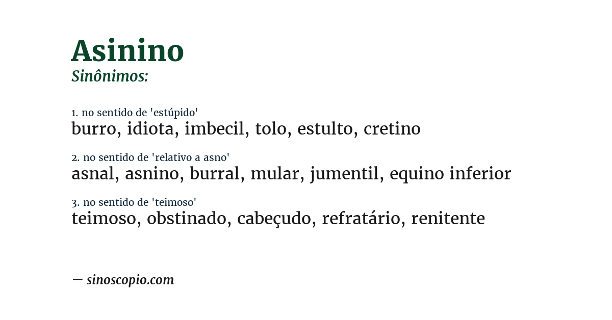 Sinônimo de asinino