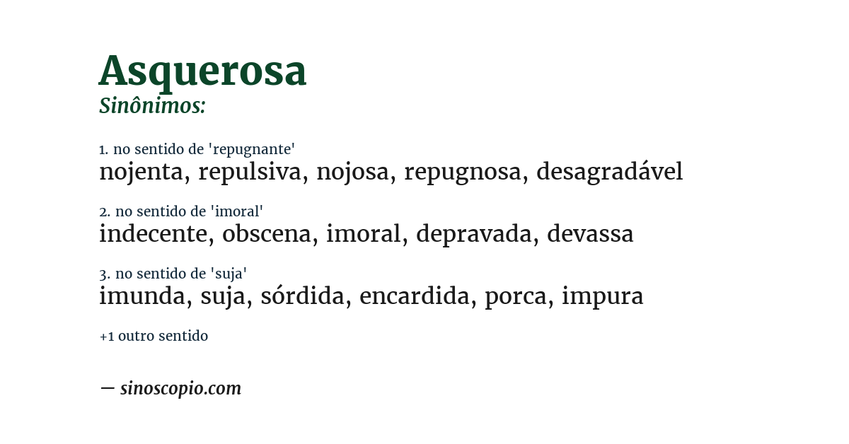 Sinônimo de asquerosa