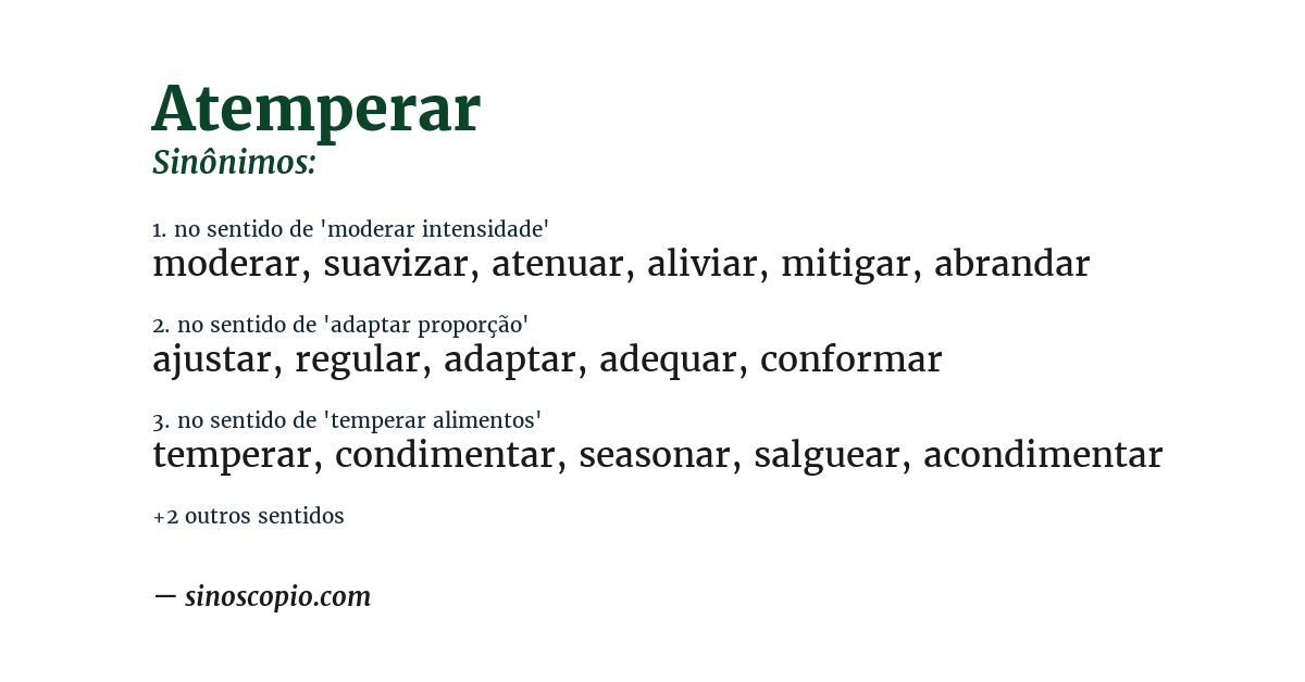 Sinônimo de atemperar